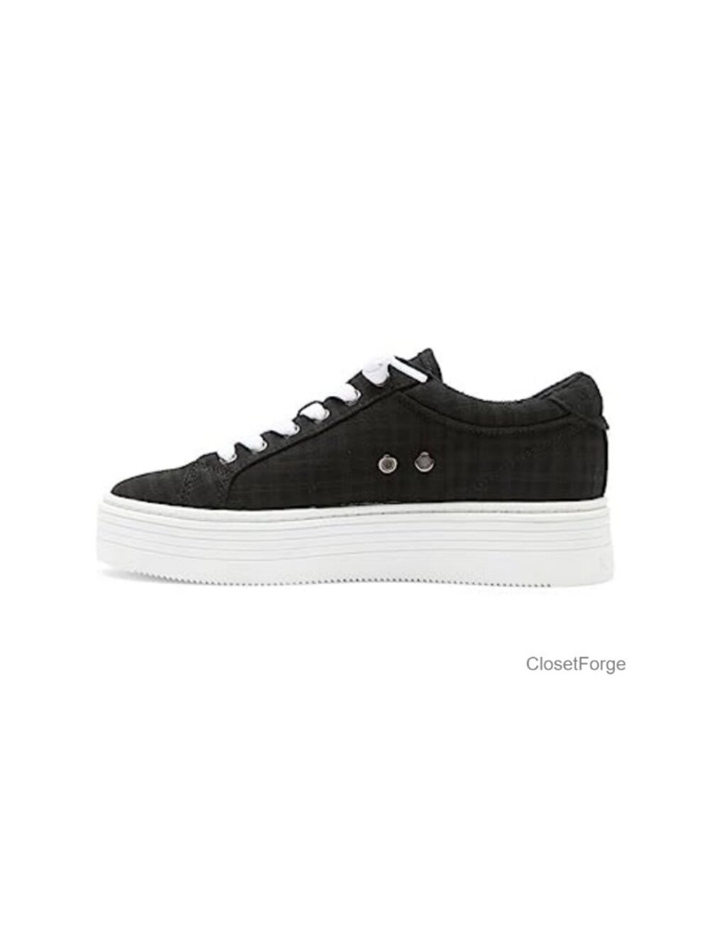 Platform slip-on sneakers with memory foam padded insole and knotted elastic